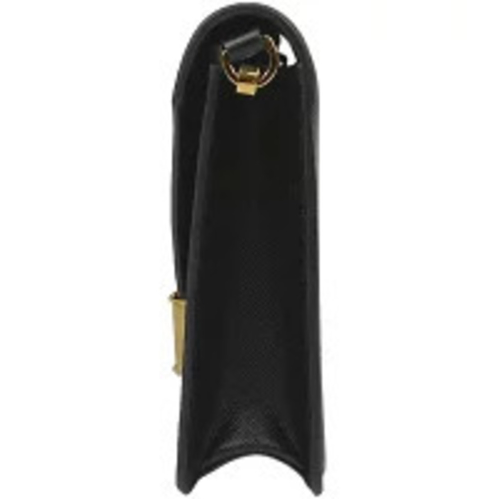 Prada Plate Chain Shoulder Bag Clutch Saffiano Leather Nero Black - Picture 2 of 7